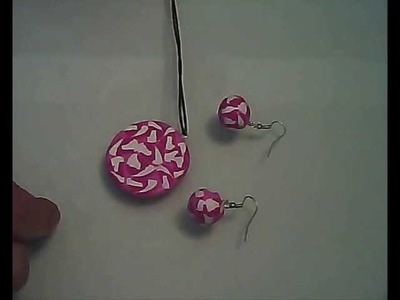 (Polymer Clay) Como Hacer un Colgante en Fimo. (Conjunto de Pendientes, Colgante y Anillo) nº 2