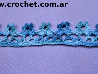 Puntilla N° 50 en tejido crochet tutorial paso a paso.