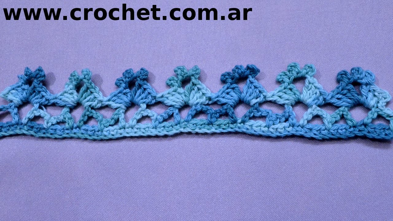 Puntilla N° 50 en tejido crochet tutorial paso a paso.