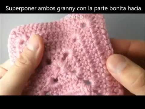 #tutorial #crochet paso a paso como unir #granny square - english subtitles-