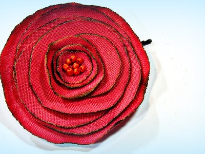 Cómo hacer rosas de tela. How to make fabric roses.