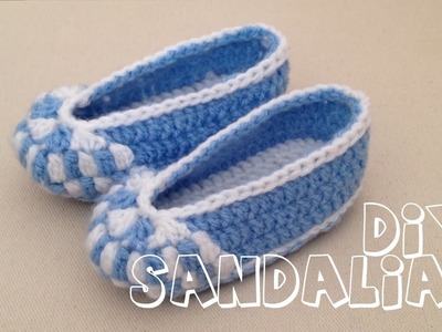 Cómo tejer zapatitos sandalias para bebé en crochet