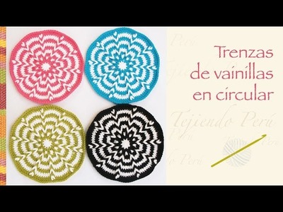 Crochet paso a paso: trenzas de vainillas en circular (incluye diagramas!) Hicimos un bolso :)