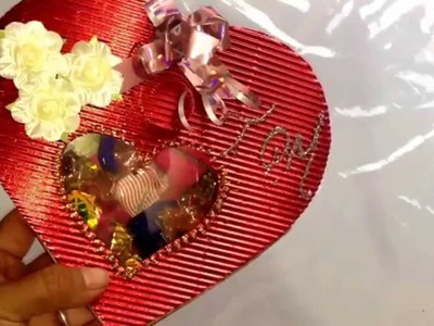 DIY Corazón de papel con Chocolates san Valentín, día Madres Paper heart with chocolate mothers day