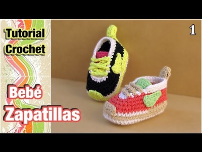 Cómo tejer Zapatillas, patucos, escarpines para bebé a crochet (1 de 2)