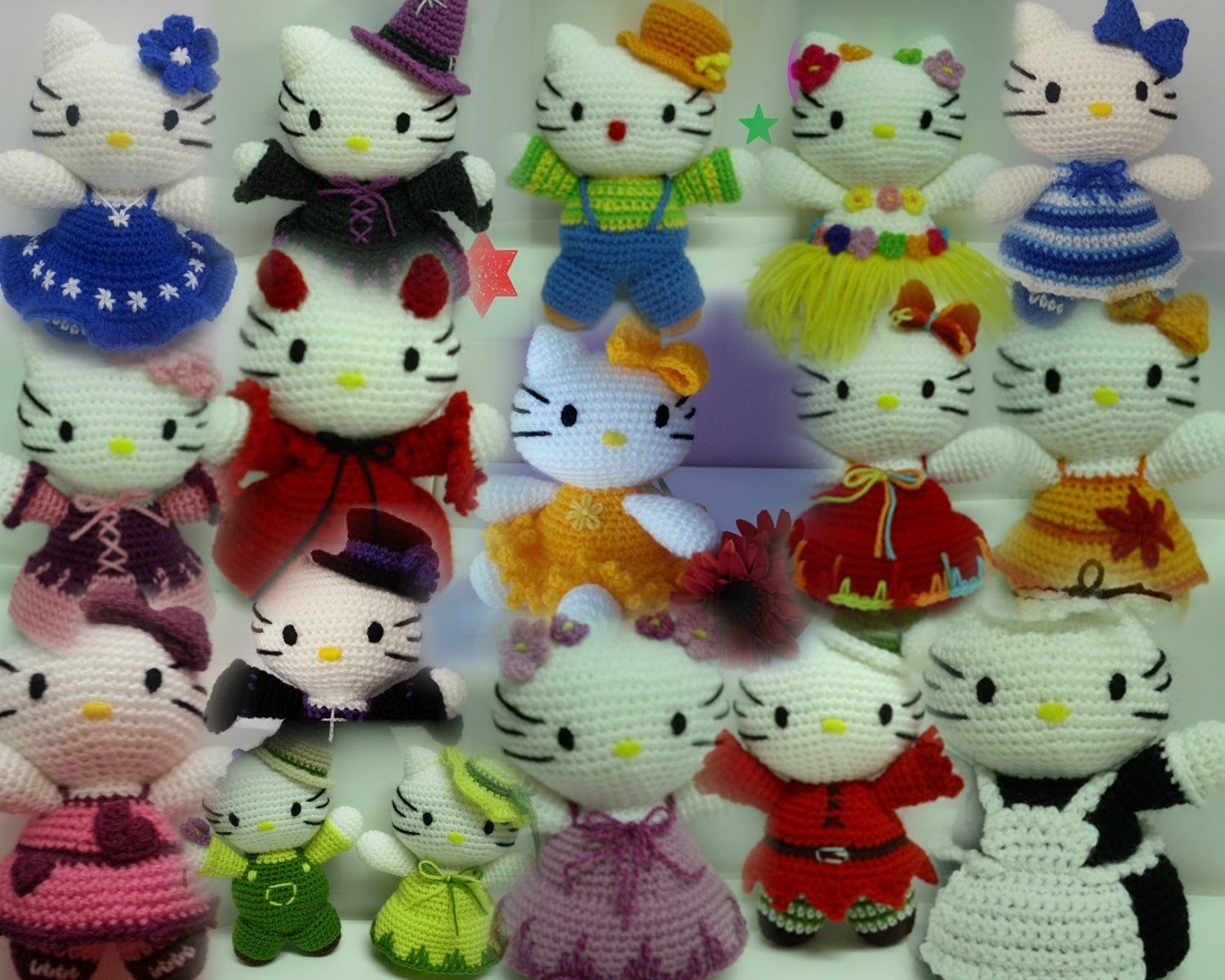 Colección crochet (amigurumis), acceso a tutoriales (hello kitty, muñeco nieve y otros)