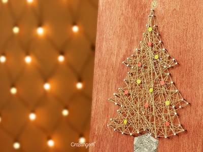Pino de navidad: Decoración con hilo . Christmas DIY