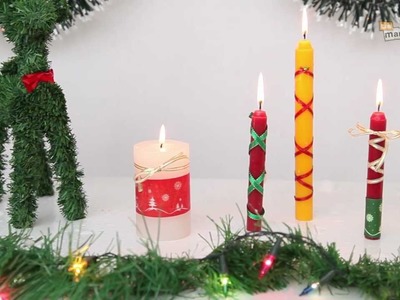 Velas navideñas decoradas