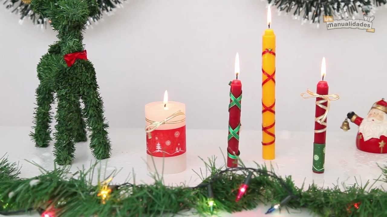 Velas navideñas decoradas