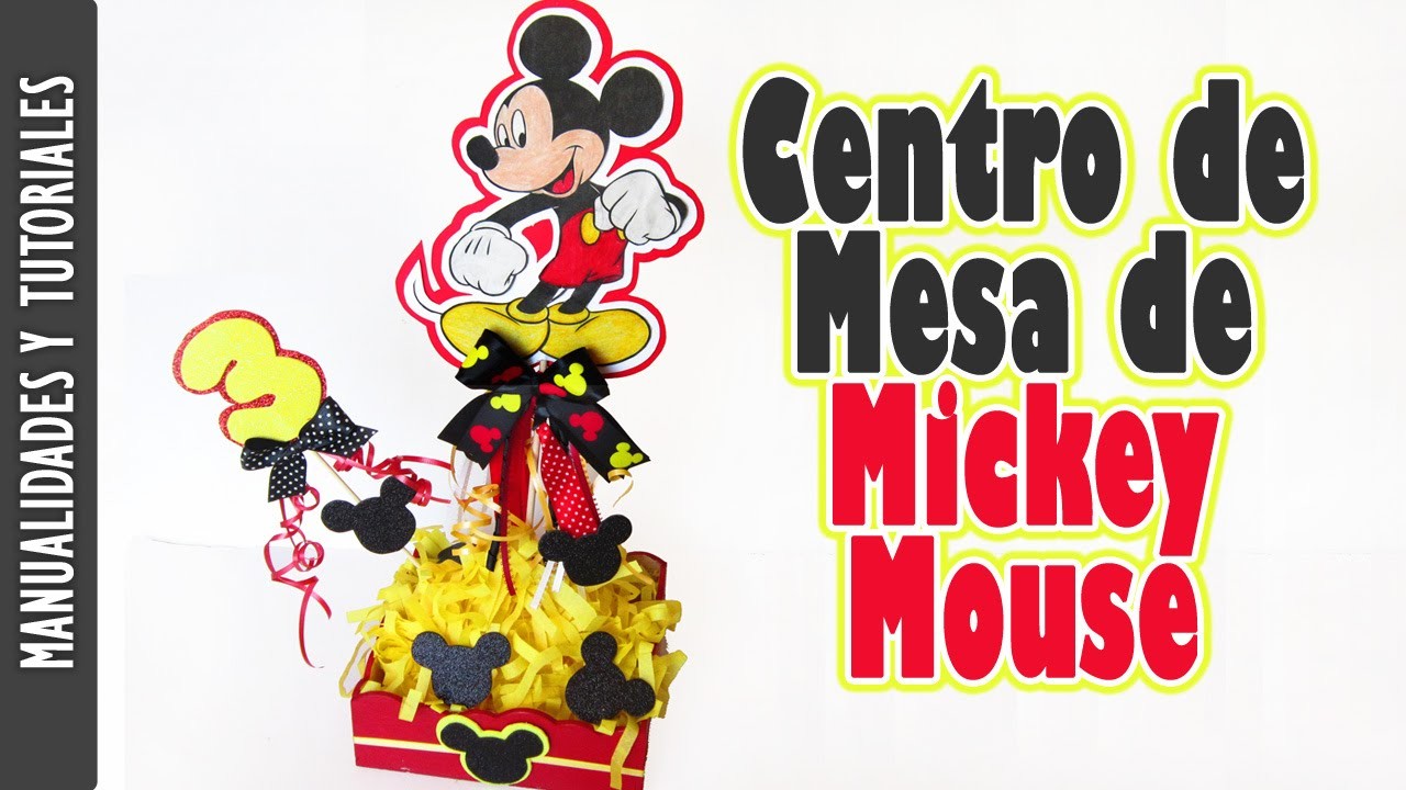 Centro de Mesa de Mickey Mouse Tutorial para fiestas -Los290ss