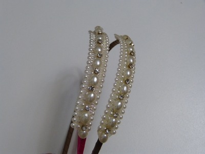 Como decorar diademas con strass, perlas, medias perlas e interlon. Diademas Faciles