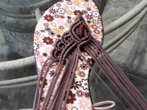 Sandalias hechas a mano con Tecnica de Macrame