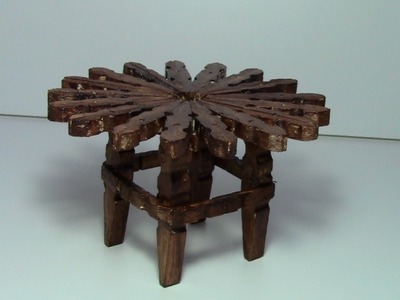 Tutorial mesa con pinzas de madera. tutorial table with wooden pegs
