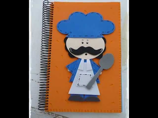 Decora Pastas Tapas Cubiertas de Cuadernos Note books En foami Goma eva Artfoamicol Patrones.wmv