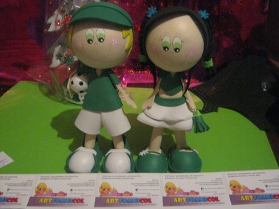 NUEVOS FOFUCHOS PAREJA DEPORTISTAS PORRISTA FUTBOLISTA ARTFOAMICOL MOLDES PATRONES FOAMY MEXICO