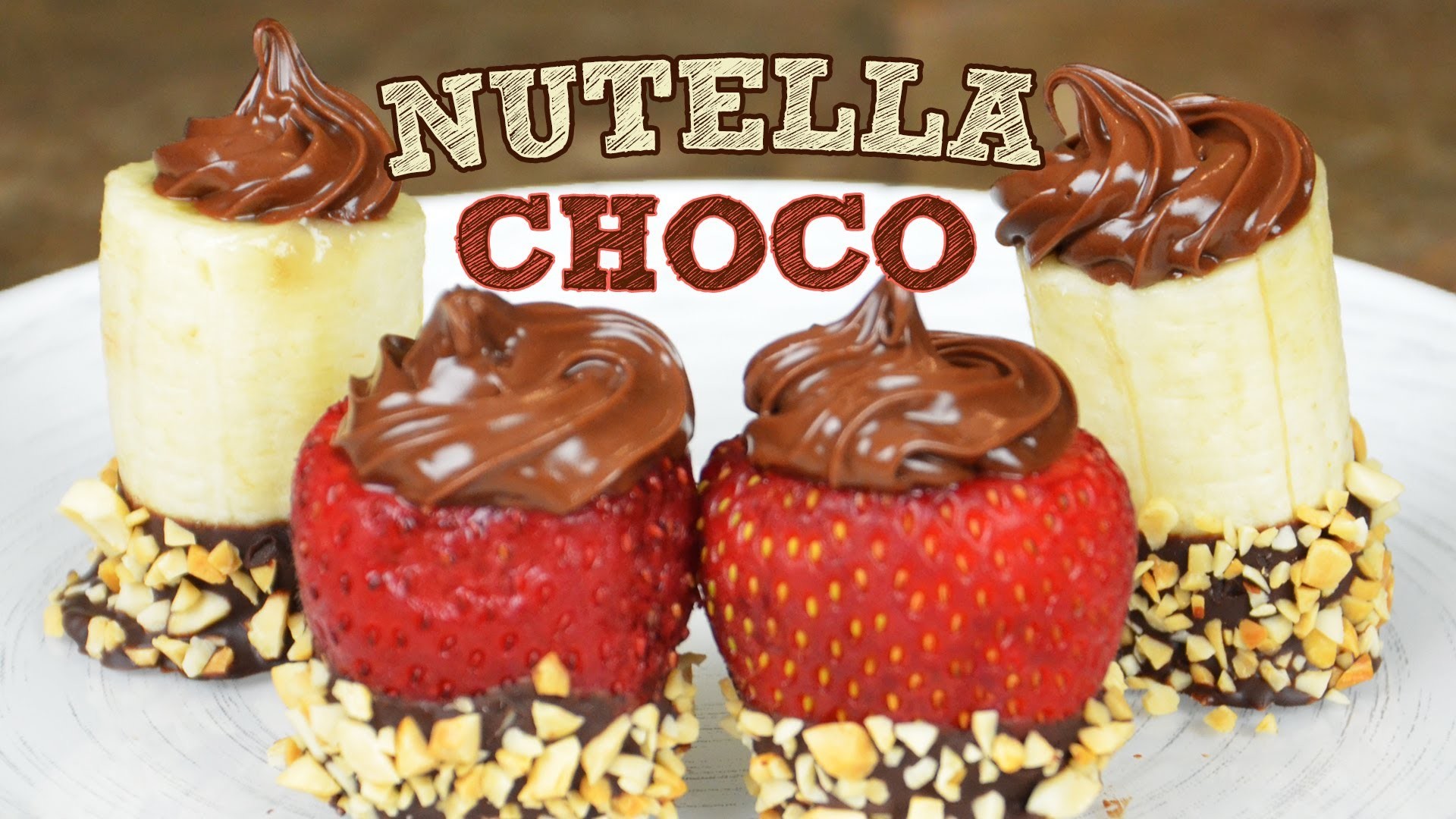 Postre: Fruta cubierta de Nutella y Chocolate | Recetas fáciles postres Fresas con chocolate