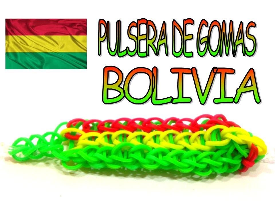 COMO HACER PULSERA DE GOMAS COLORES BANDERA BOLIVIA.HOW TO MAKE RUBBER BRACELET BOLOVIA FLAG.