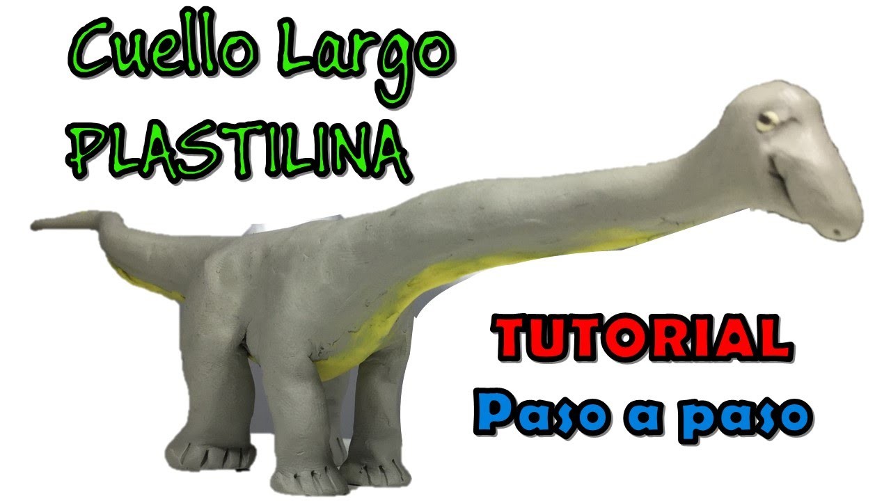 Como hacer un dinosaurio cuello largo de plastilina. How to make a long-necked dinosaur clay