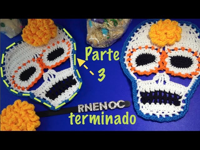 CALAVERA colorida  parte 3.3 Ganchillo Crochet TERMINADO