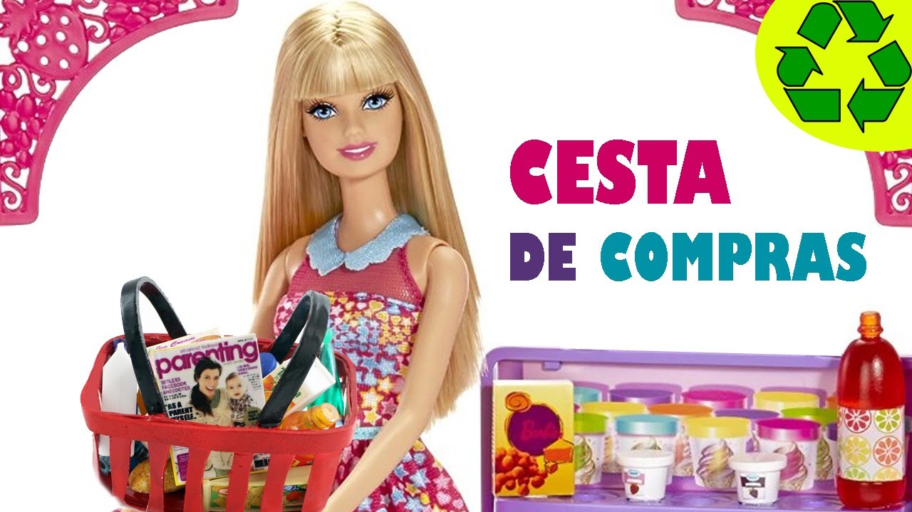 Cómo hacer una cesta o  canasta de compras para tus muñecas - Manualidades para muñecas