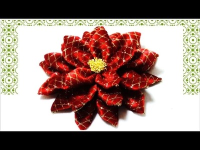 Flores de Navidad de terciopelo Christmas flowers in velvet ribbons