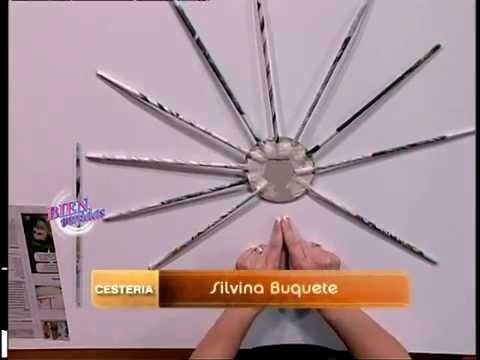 Silvina Buquete - Bienvenidas TV - Realiza en cestería un Jarrón.