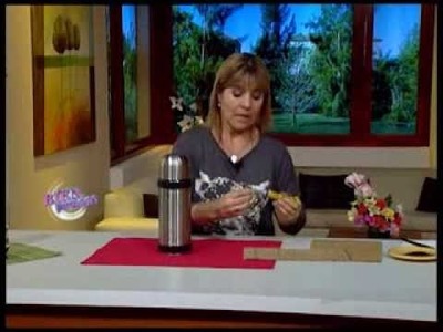 Silvina Buquete  - Bienvenidas TV - Decora un termo en cestería.
