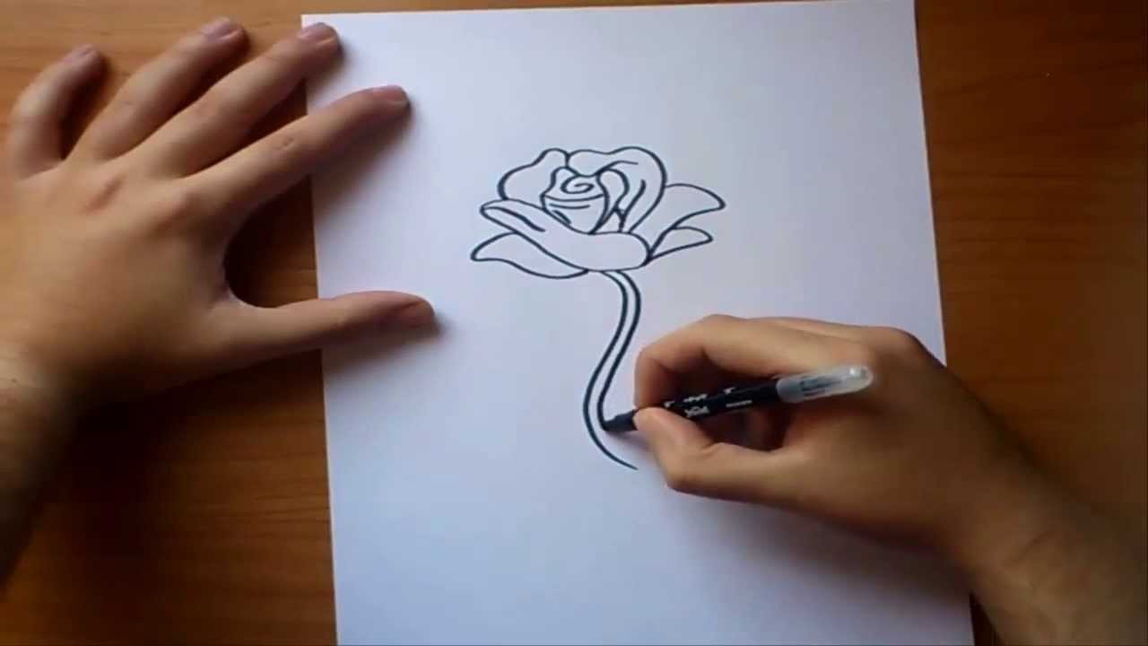 Como dibujar una rosa paso a paso | How to draw a rose