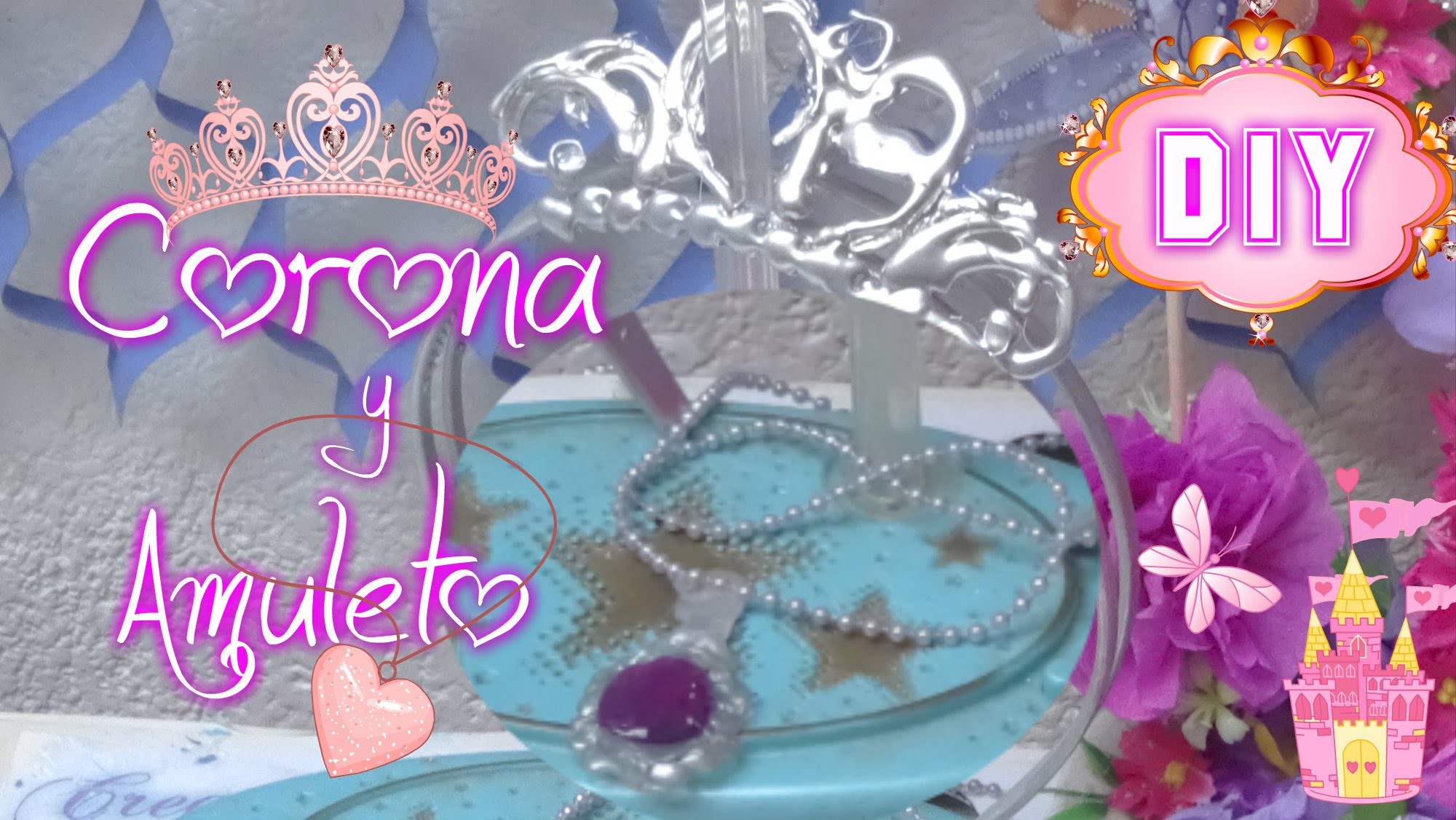 Corona y amuleto o Collar con Silicon Caliente de la Princesa Sofia