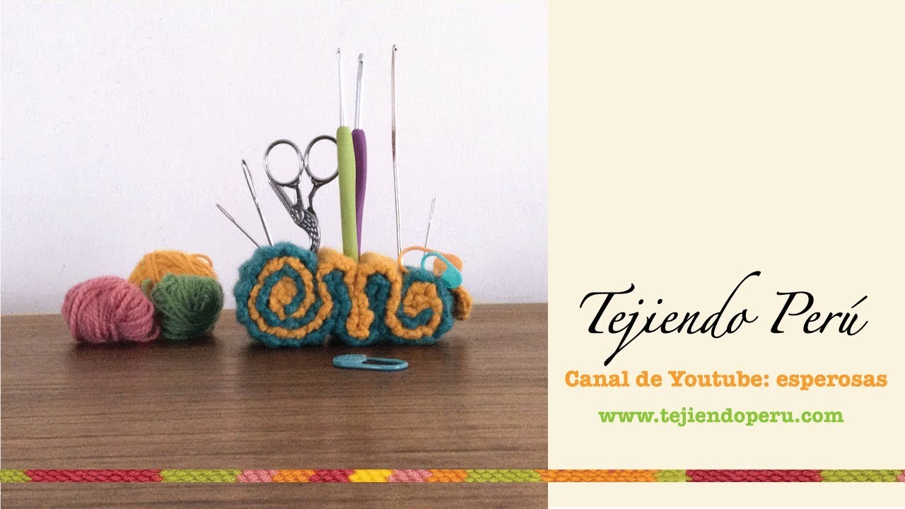 Mini tutorial: organizador de accesorios de tejido o costura tejido a crochet