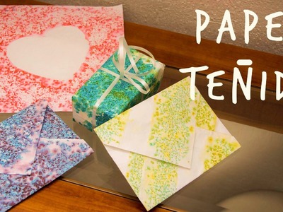 Técnica para teñir papel, ideal para San Valentín!!  (Juno)
