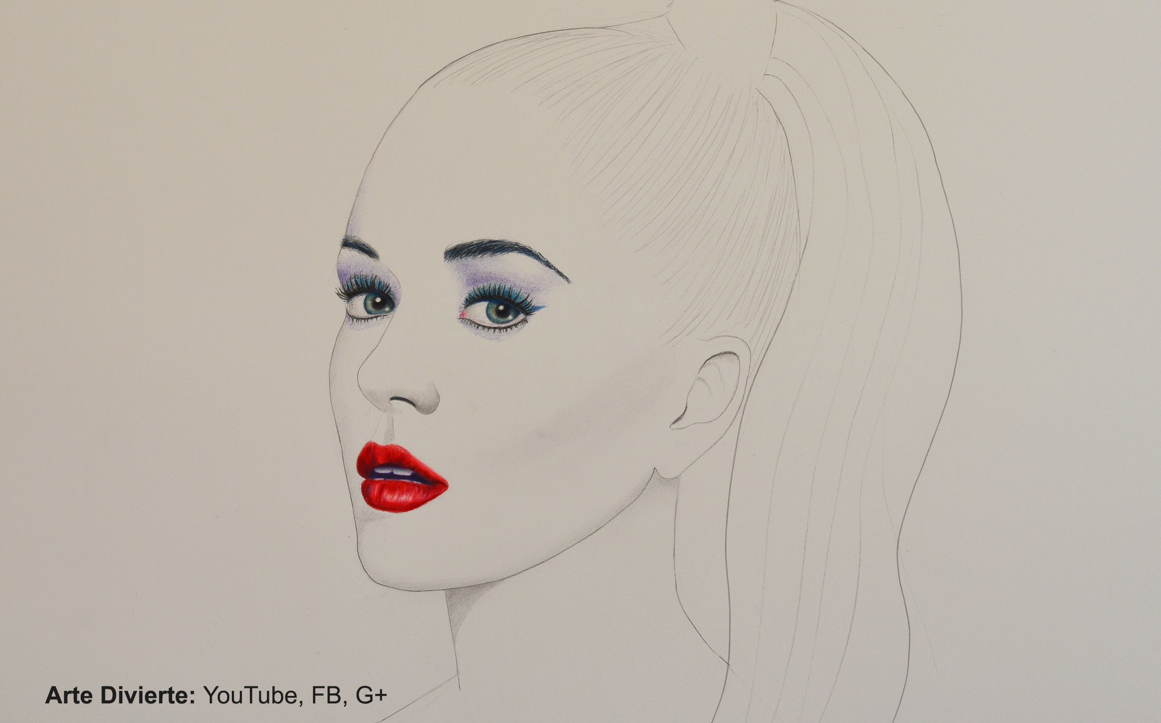 Cómo hacer un retrato minimalista: Katy Perry -Arte Divierte.
