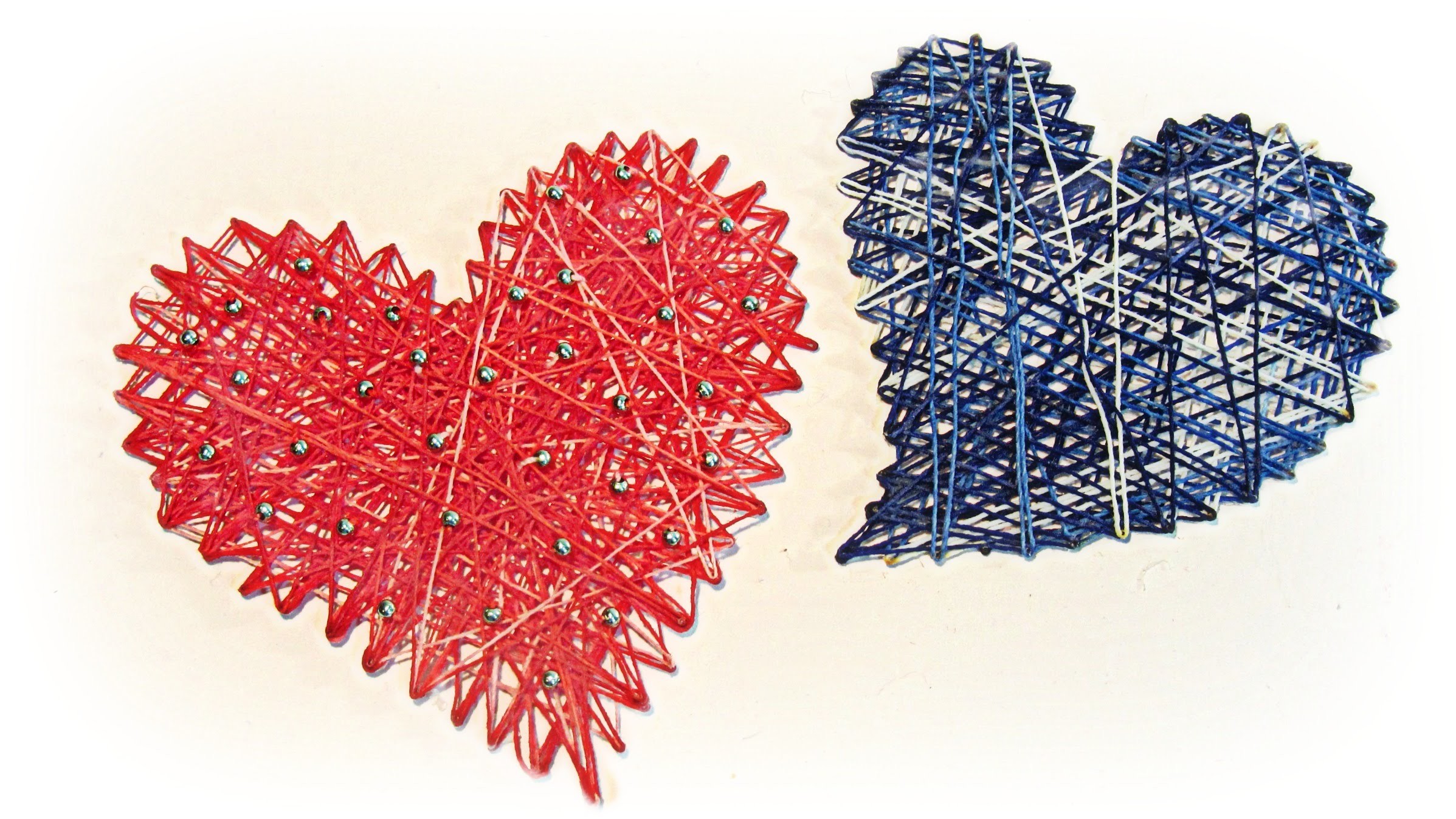 Manualidades para San Valentín: Cómo hacer corazones de hilo. How to make thread hearts