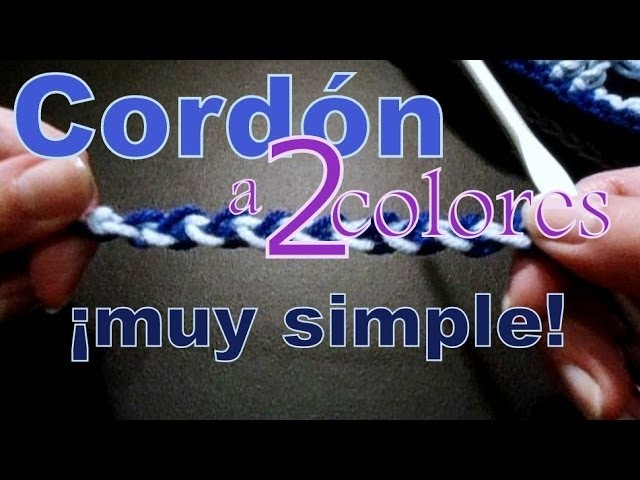 Cómo tejer un cordón a dos colores (simple cord) -tejido para zurdos-