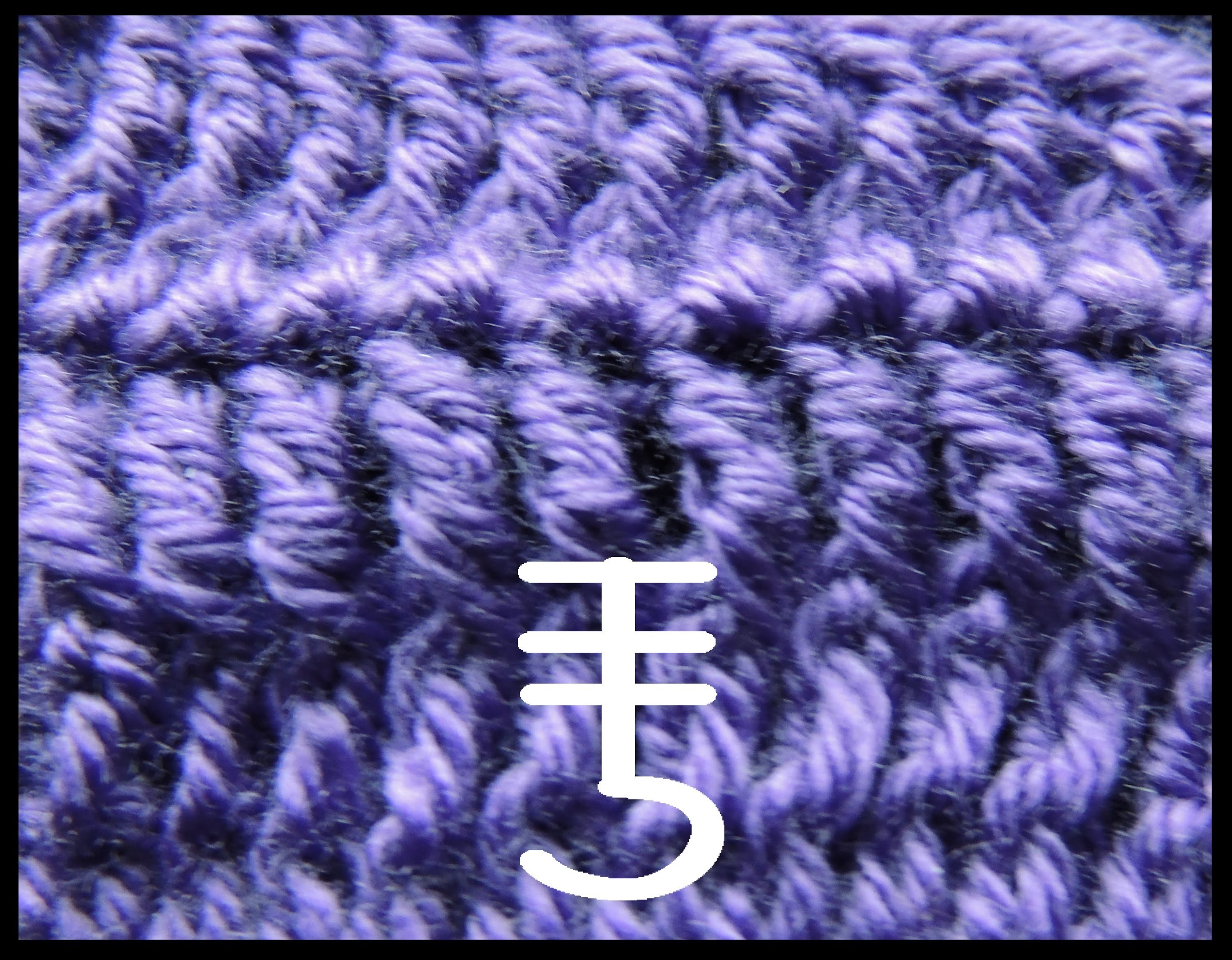 Curso Basico de Crochet : Doble Punto Alto tomado por la parte de adelante