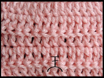 Curso Basico de Crochet : Punto Alto tomando la hebra posterior