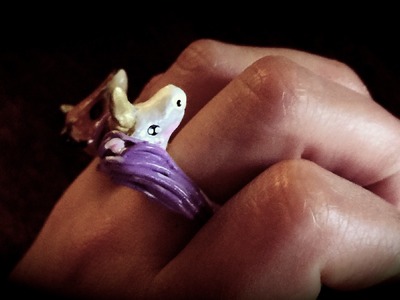 DIY: polymer clay unicorn ring.como hacer un anillo de unicornio