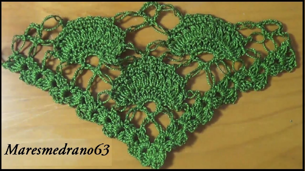 Chal verde a crochet