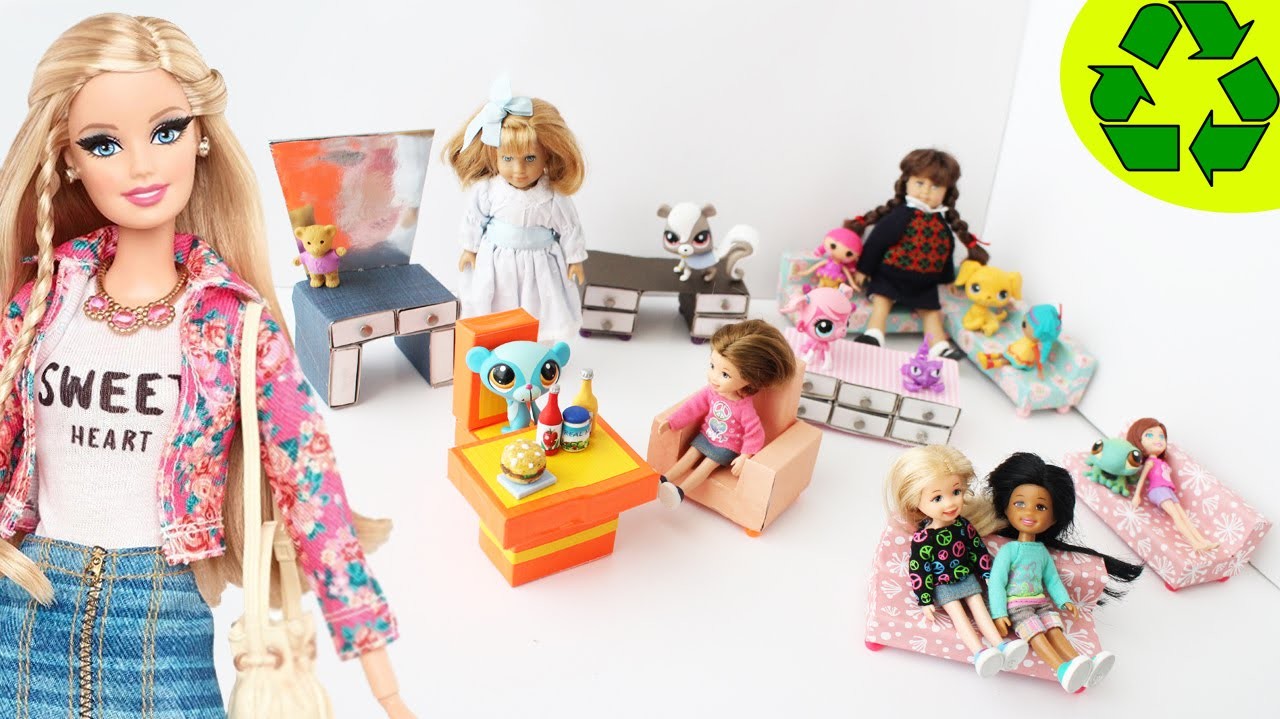 Cómo hacer muebles para tus muñecas (2da parte) - 7 manualidades  - Manualidades para muñecas: