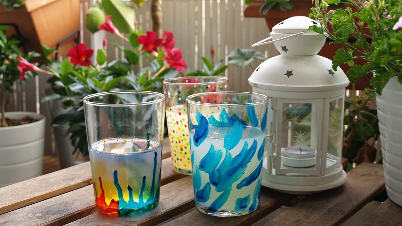 DIY DECORACIÓN | Vasos personalizados - cómo pintar cristal