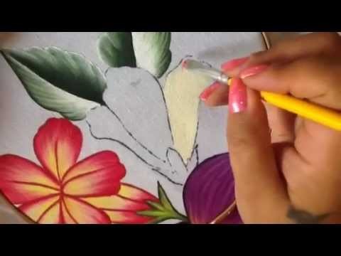 Pintura en tela botón de flor del higo # 3 con cony