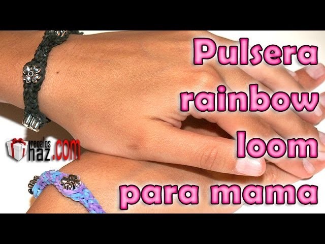 Pulsera Rainbow Lomm con Florcitas - DIY - bracelet for mom