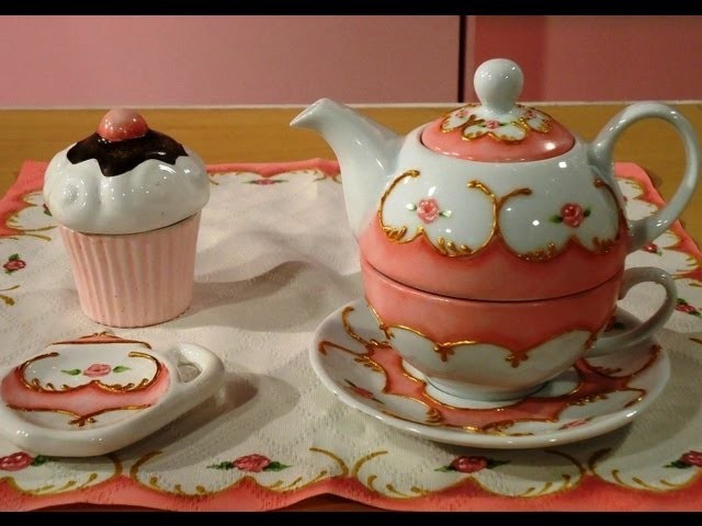 Como pintar porcelana - Tea for one