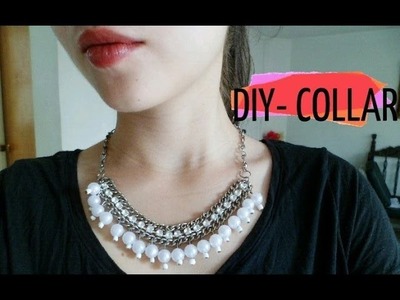 DIY- Collar cadena con perlas y cuentas de cristal.Necklace chain