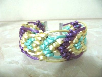 Pulseras  tres colores nudos macramé