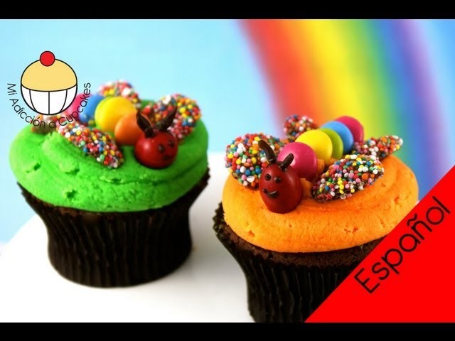 ¡Cupcakes! Cupcakes Infantiles con un Jardín de Mariposas - MiAdiccionaCupcakes