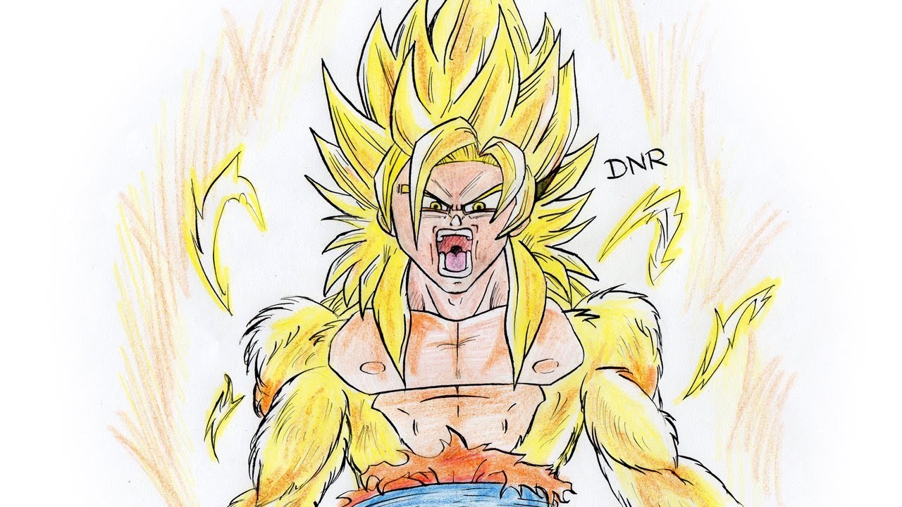 Como dibujar a Goku SSJ DIOS. How to Draw Goku ssj GOD