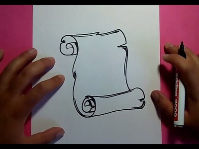 Como dibujar un pergamino paso a paso 3 | How to draw a scroll 3