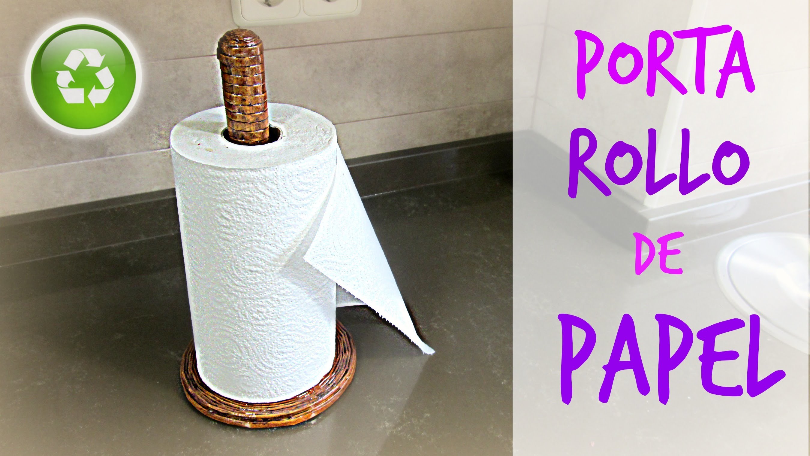 Cómo hacer un porta rollo de papel. How to make a paper towel roll holder.
