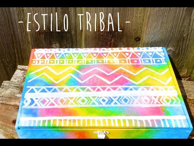 Como pintar cajas de madera - Estilo Tribal -. How to paint wooden boxes -
